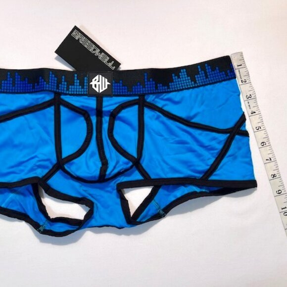 BREEDWELL Size M Equalizer Backless Brief/Boxer Jock - Aqua/Black/White - Picture 6 of 10